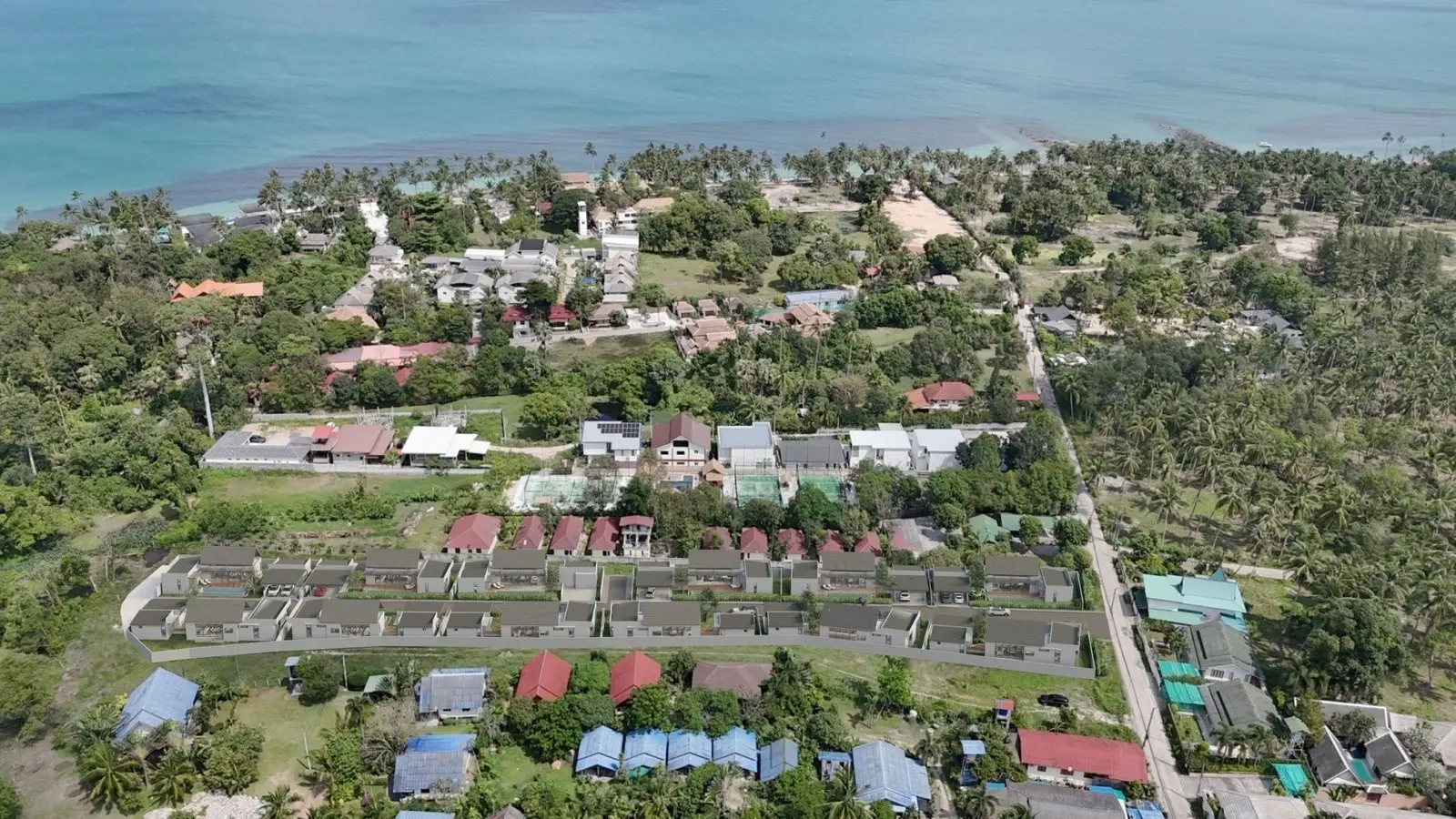 À 300 m à pied de la plage ! Villas avec piscine de 3 chambres à Bantai Koh Samui - Location à terme non encore construite