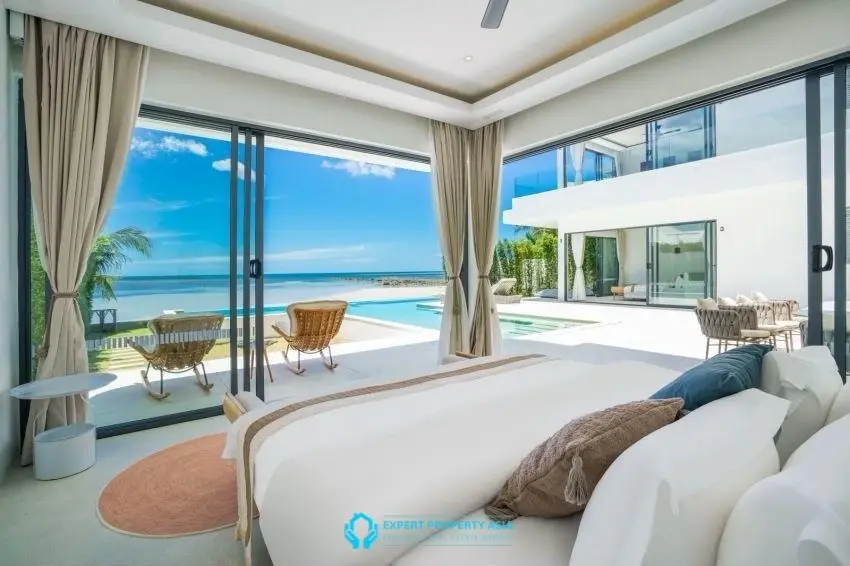 "Architectural Beachfront Masterpiece with Rare T-Shaped Pool – Lamai, Koh Samui"