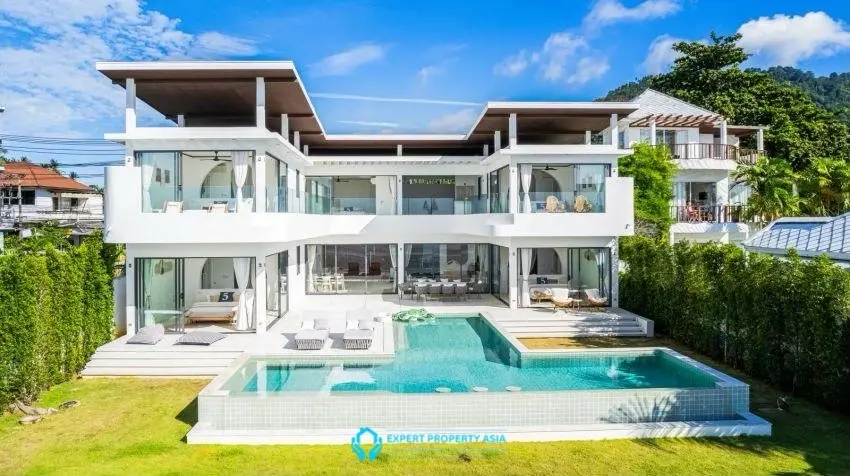 "Architectural Beachfront Masterpiece with Rare T-Shaped Pool – Lamai, Koh Samui"