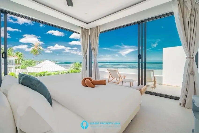 "Architectural Beachfront Masterpiece with Rare T-Shaped Pool – Lamai, Koh Samui"