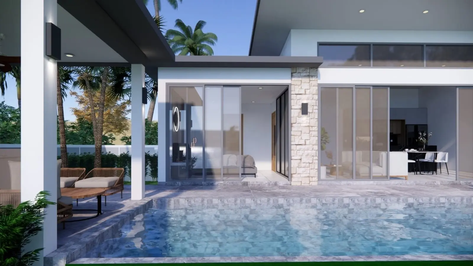 Villa avec piscine de 3 chambres en plan à Laemsor Koh Samui