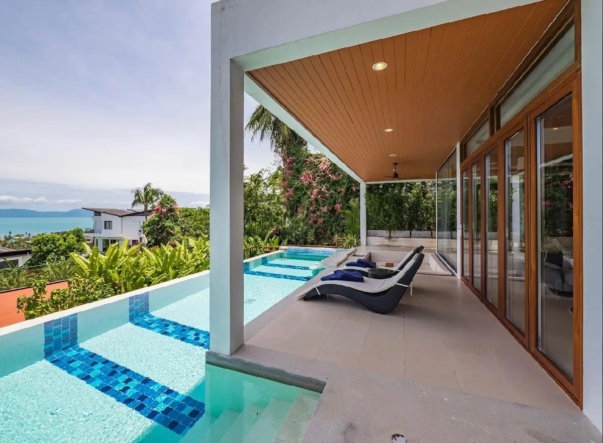 Villa de 4 chambres avec vue sur la mer à Bangpor Koh Samui