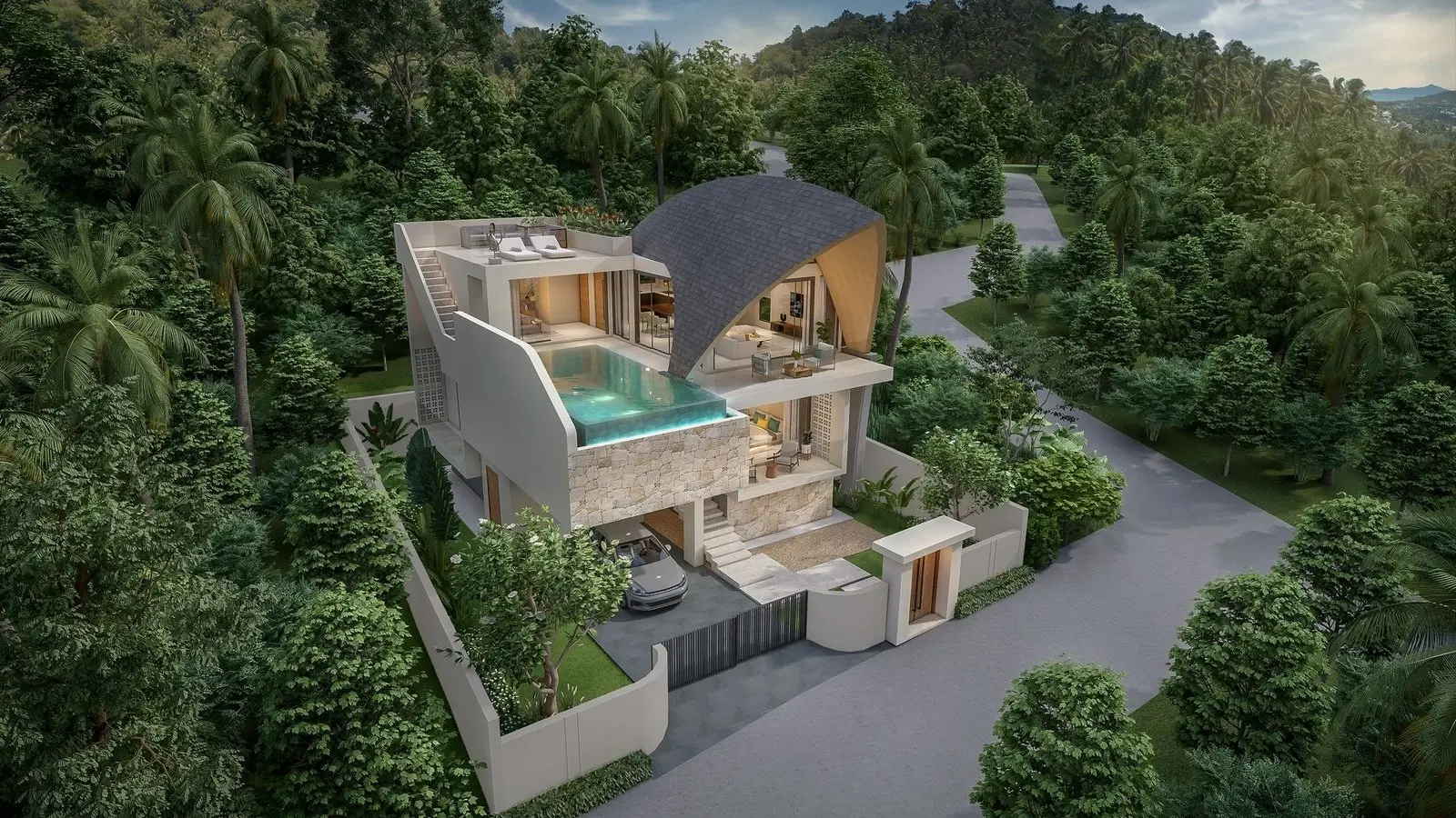 Villa de luxe hors plan de 3 chambres à Bangpor Samui