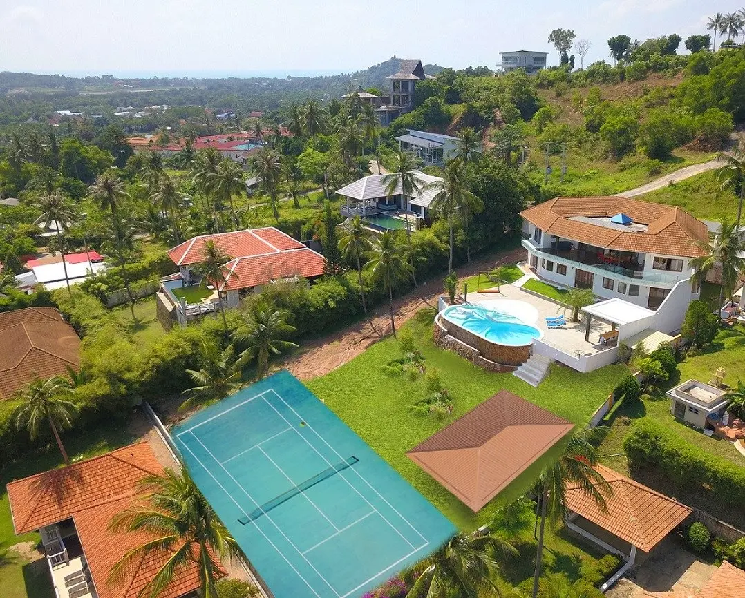 Villa avec 6 chambres, vue sur la mer et piscine à Bangrak Samui