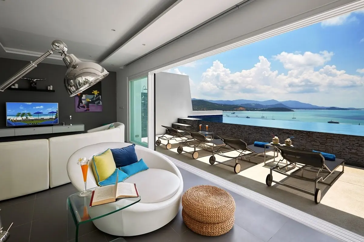 Maison de 4 chambres avec piscine vue sur la mer à Bangrak Samui