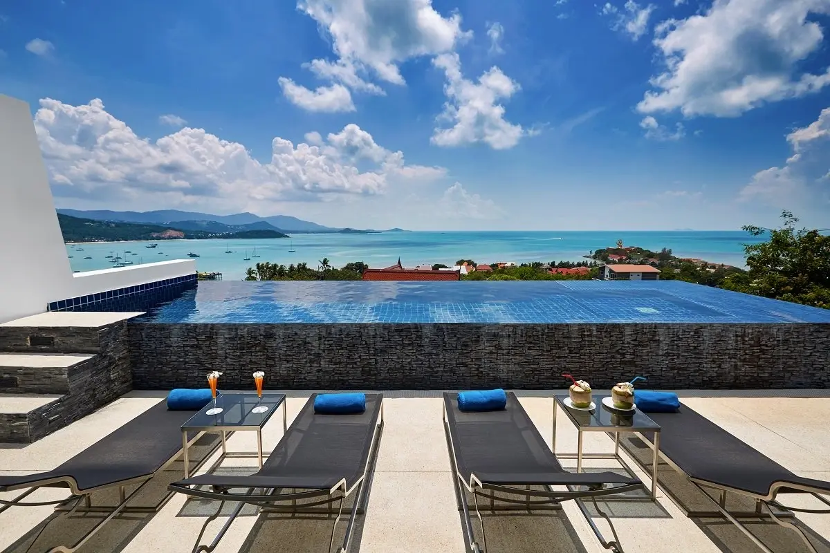 Maison de 4 chambres avec piscine vue sur la mer à Bangrak Samui