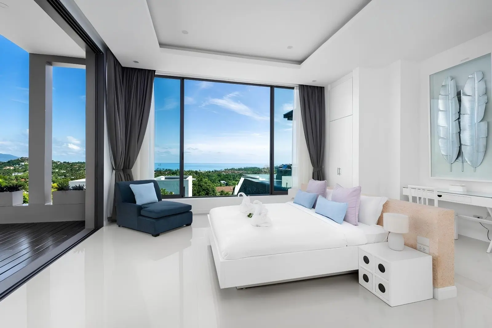 Villa de luxe 5 chambres avec vue imprenable sur la mer et cinéma privé à vendre à Plai Laem