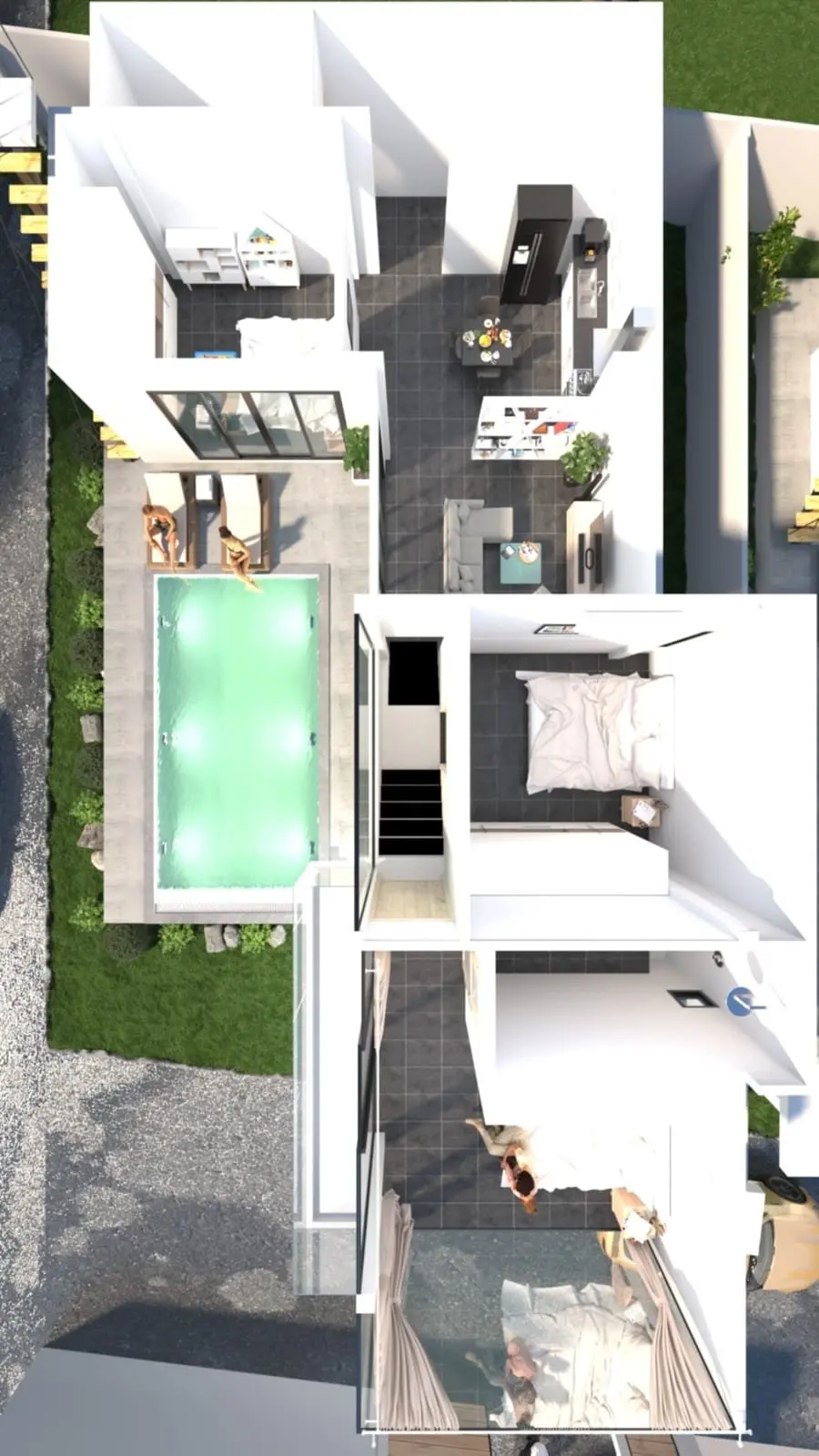 Villa contemporaine de 3 chambres avec piscine hors plan