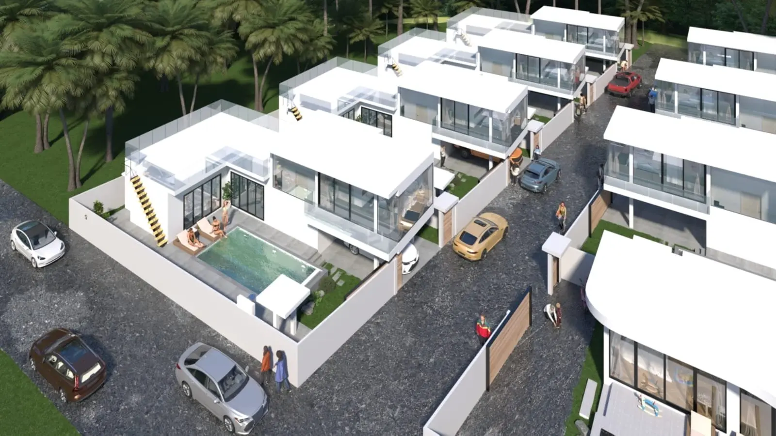 Villa contemporaine de 3 chambres avec piscine hors plan