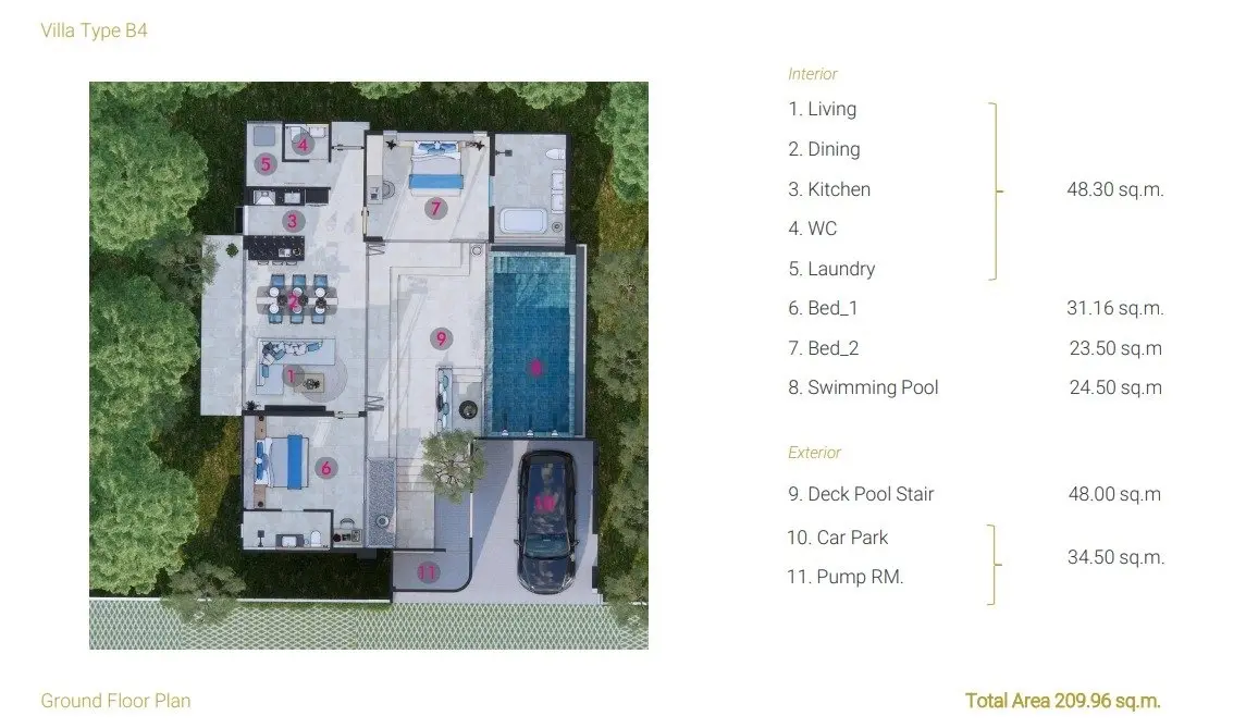 วิลล่าหรูสมัยใหม่ 2-3 ห้องนอน พร้อมสระว่ายน้ำในเขาแม่ณาบ