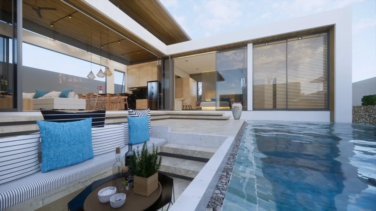 Luxurious Modern 2-3 Bedroom Pool Villa in Maenam Hillside