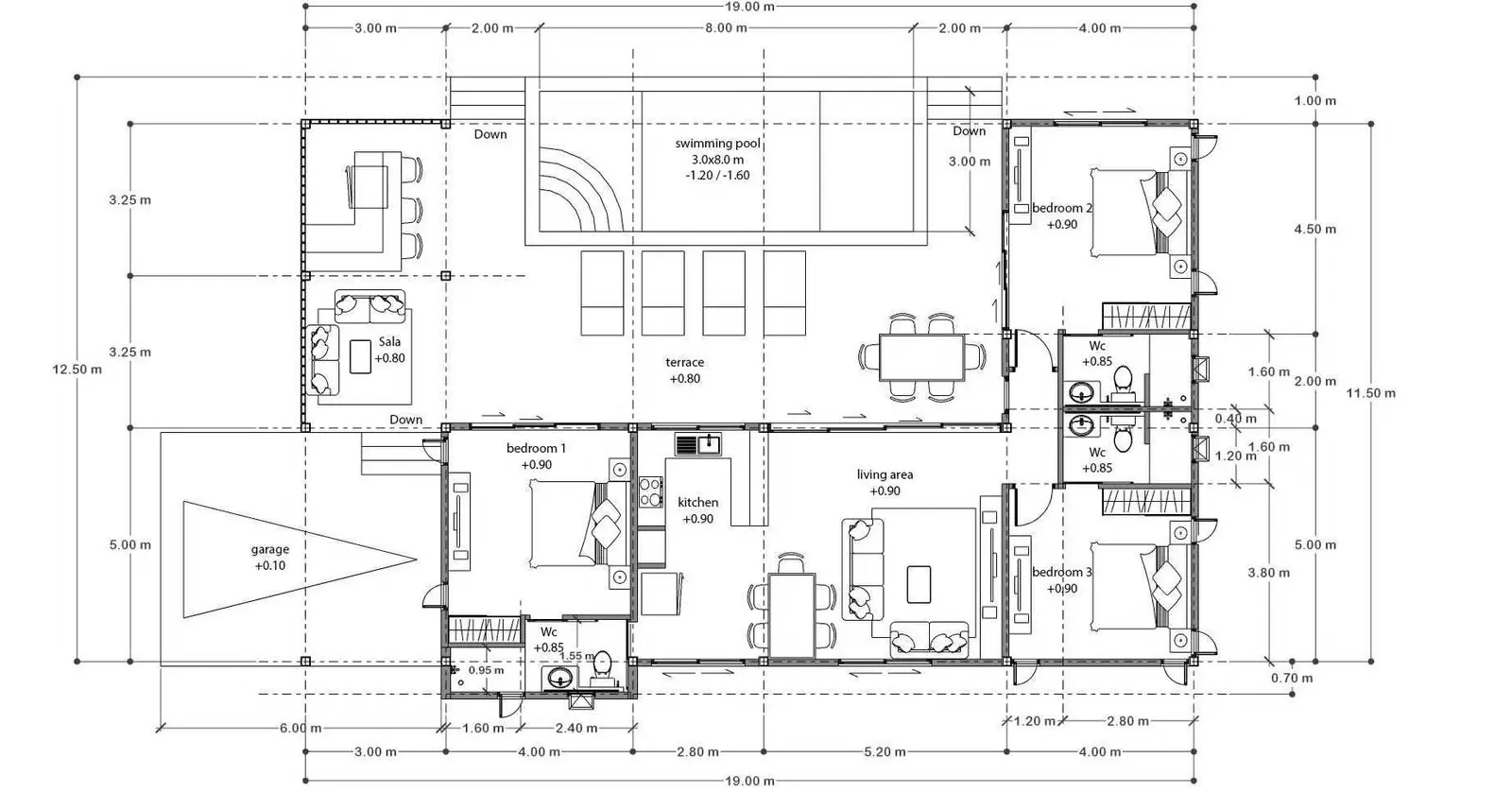 Villas avec piscine de 3-5 chambres près du centre de Lamai