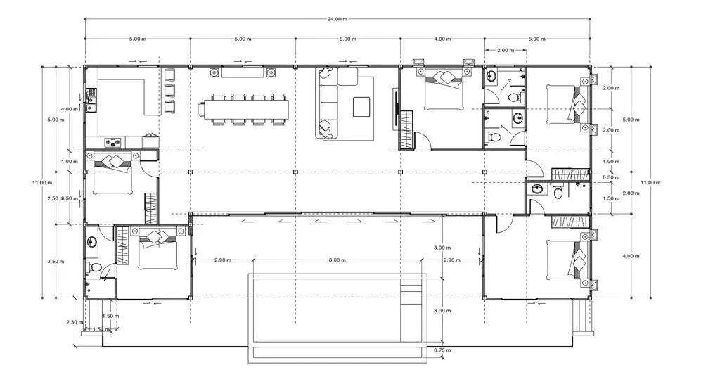 วิลล่าพร้อมสระว่ายน้ำ 3-5 ห้องนอน ใกล้ศูนย์กลางละไม