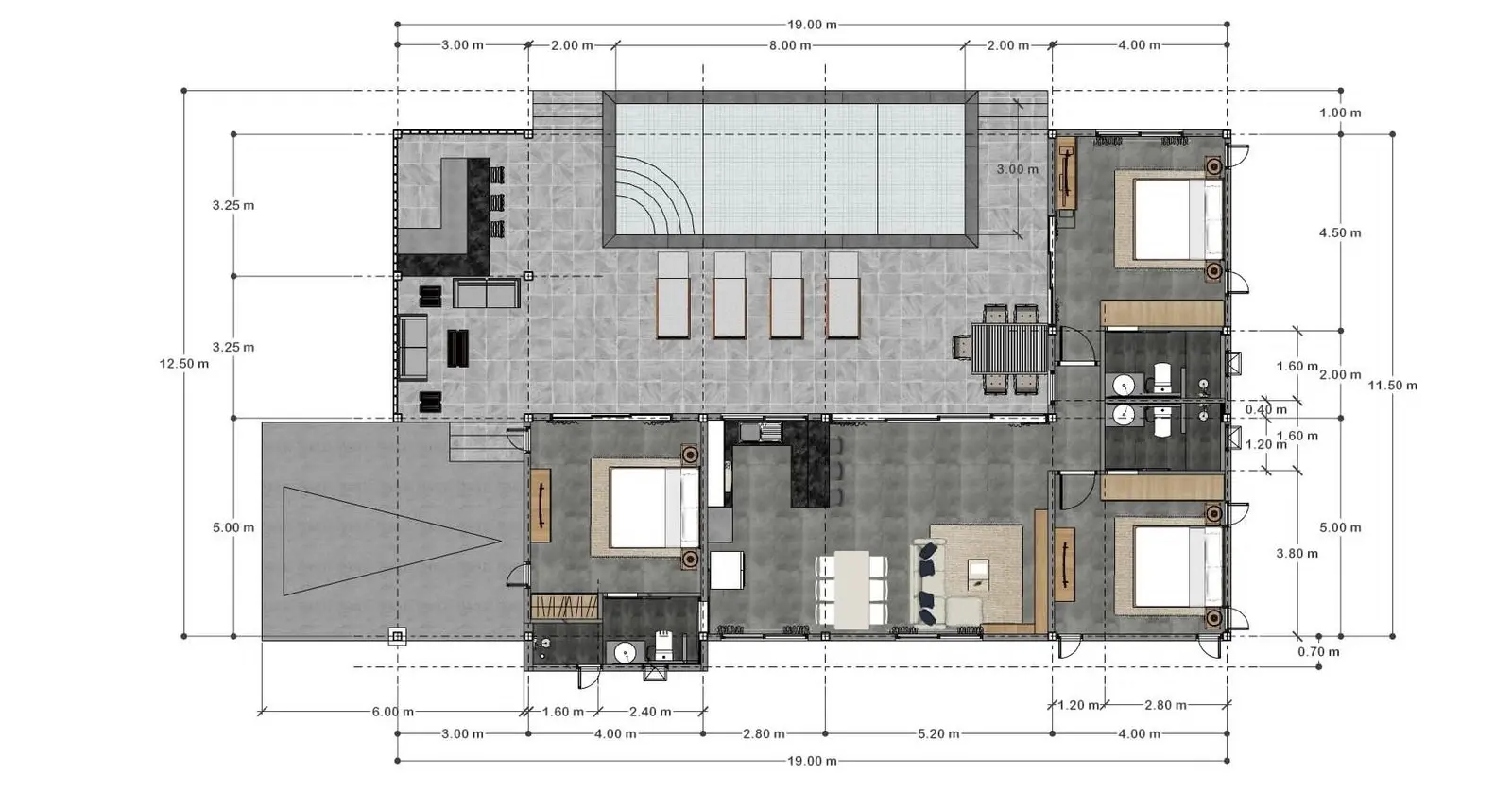 Villas avec piscine de 3-5 chambres près du centre de Lamai