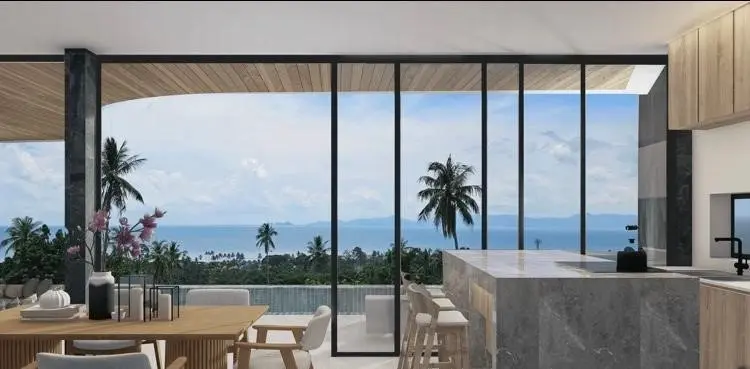 Villa vue mer de 4 chambres à Bangpor Samui