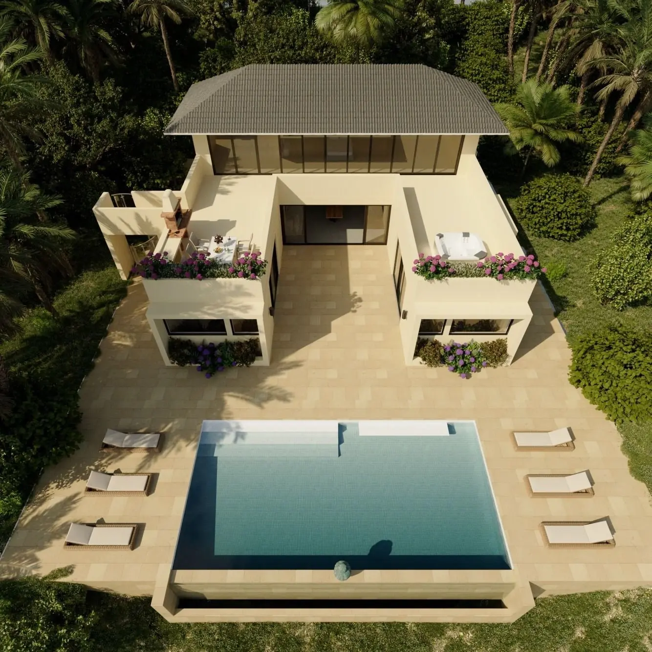 Villa de 3 chambres avec vue sur mer à Lipanoi Koh Samui Propriété à vie