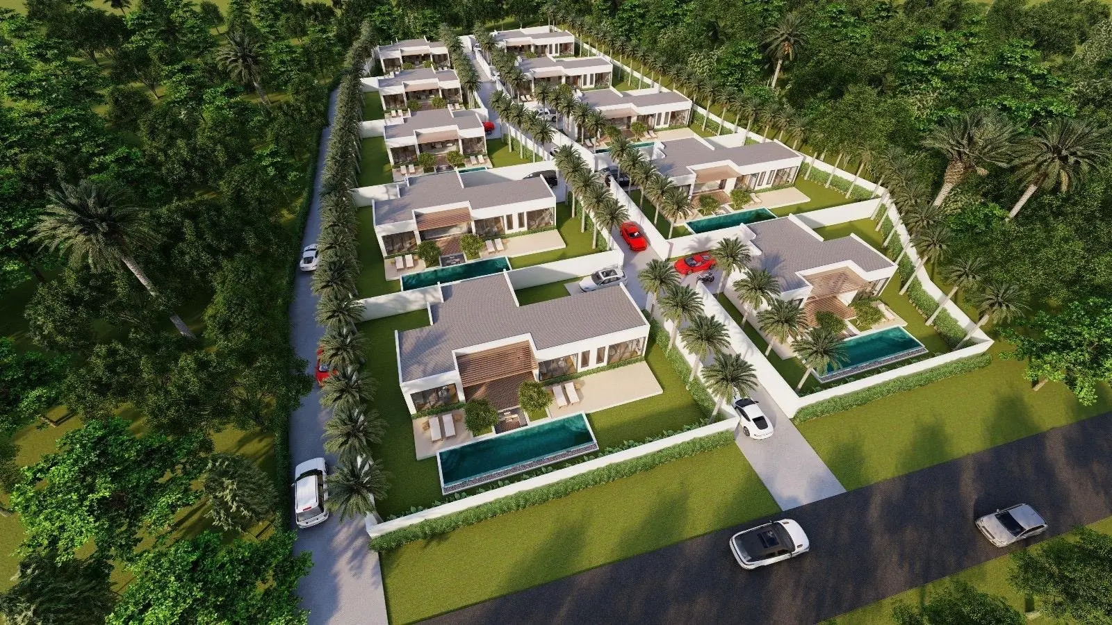 Luxury 2-Bedroom and 3-Bedroom Villas Just 2 Minutes from the Beach in Lam Set, Koh Samui "Leasehold"