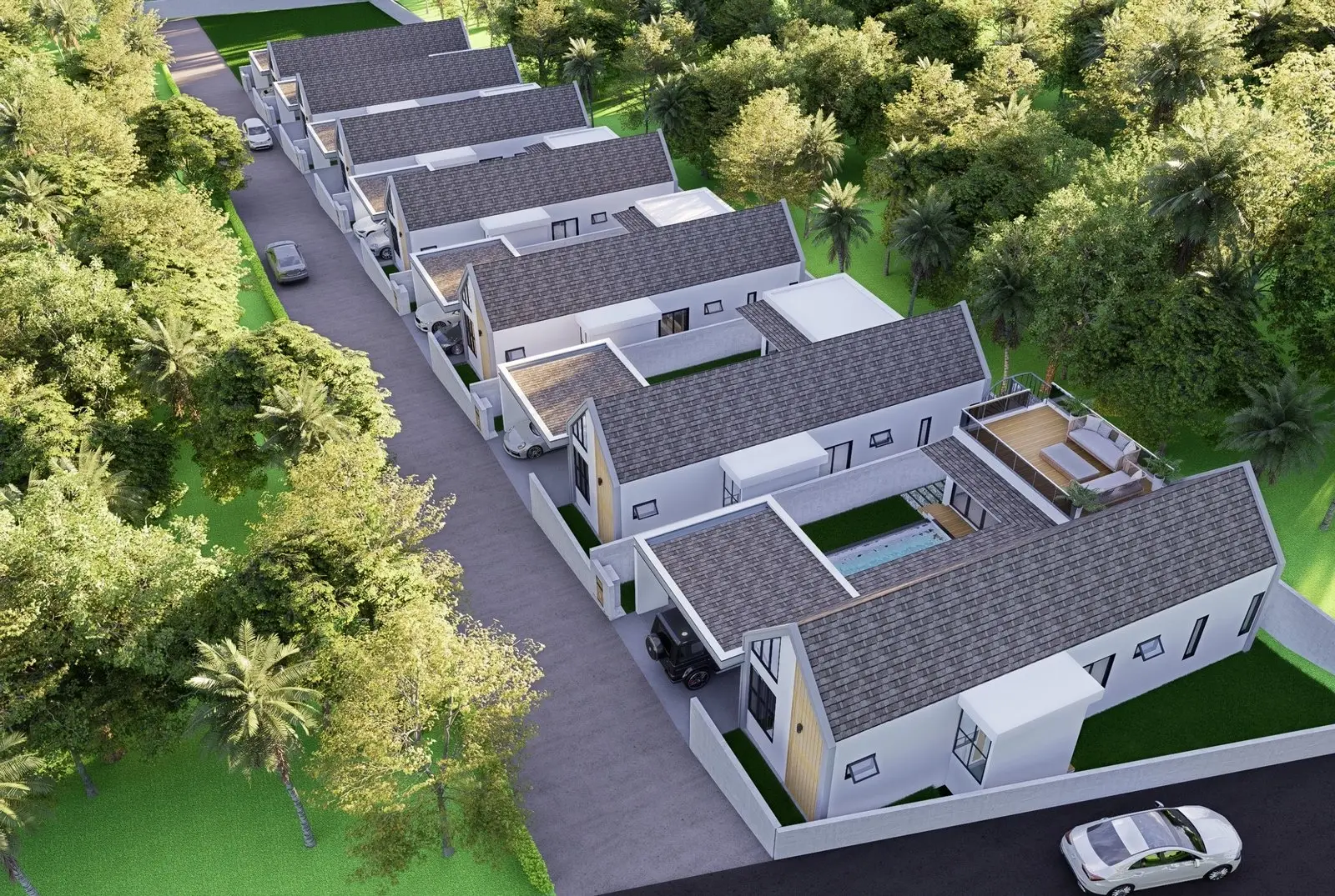 "Villas avec piscine exclusives de 3 chambres de plain-pied à Bo Phut - Idéal pour un mode de vie moderne et un investissement" "En pleine propriété"