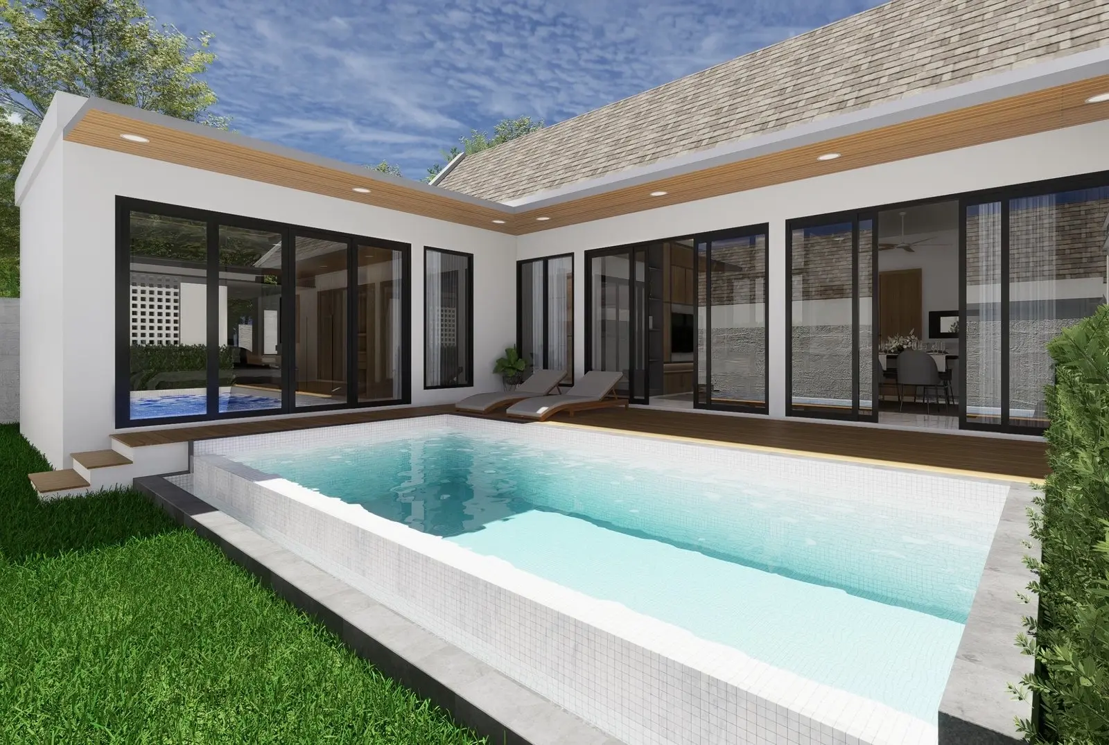 "Villas avec piscine exclusives de 3 chambres de plain-pied à Bo Phut - Idéal pour un mode de vie moderne et un investissement" "En pleine propriété"