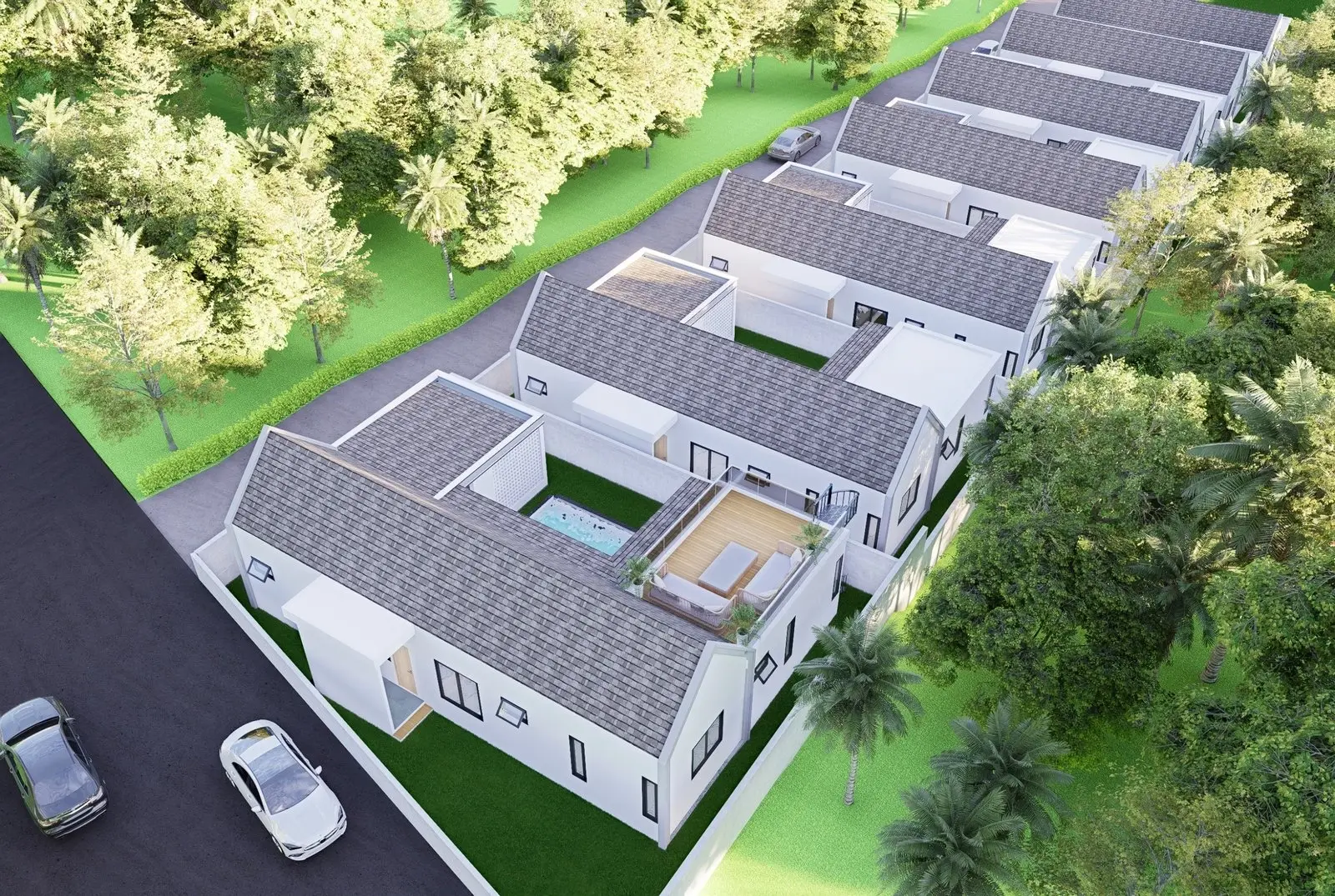 "Villas avec piscine exclusives de 3 chambres de plain-pied à Bo Phut - Idéal pour un mode de vie moderne et un investissement" "En pleine propriété"