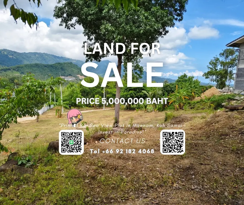 "Terrain de 1 Rai en bord de mer à Maenam, Koh Samui – Investissez dans le paradis !"