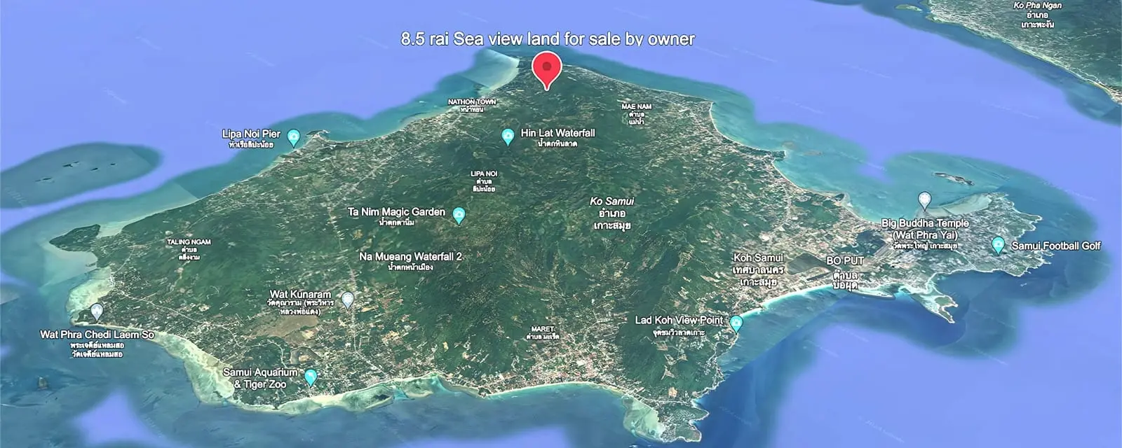 Land for Sale: Parcel 8-3-12 Rai in Koh Samui