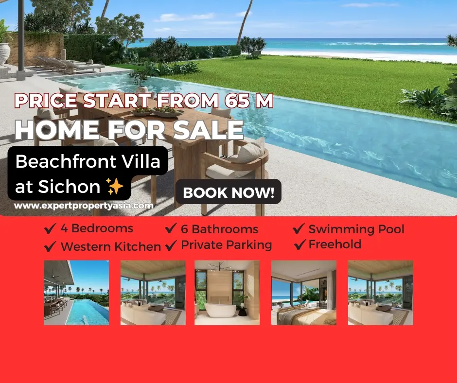 "Luxurious 4-Bedroom Beachfront Villa at Sichon, Nakhon Si Thammarat"