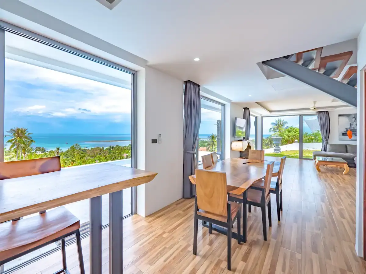 "Villas en pleine propriété avec vue sur la mer : Espaces de vie spacieux à Lamai, Koh Samui"