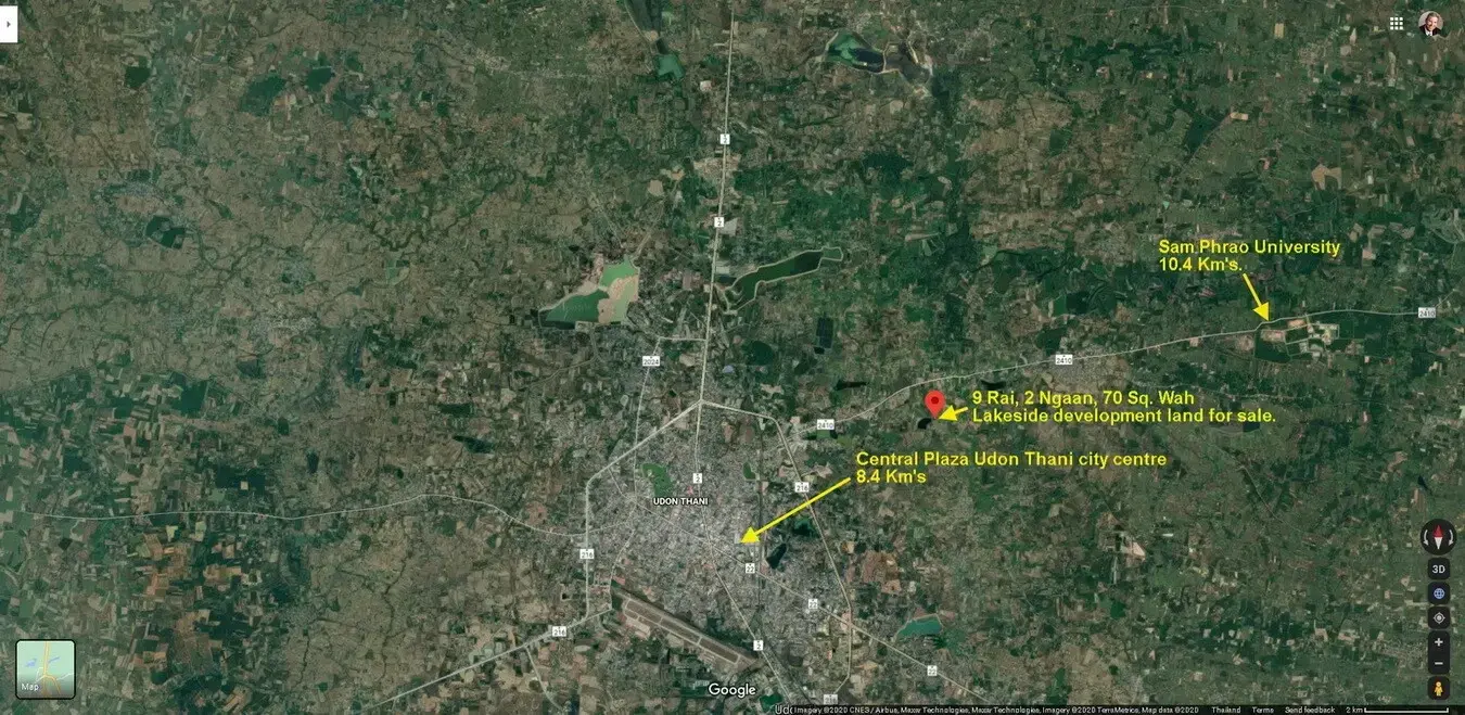9+ Rai of Lakeside Development Land For Sale in Sam Phrao, Udon Thani, Thailand
