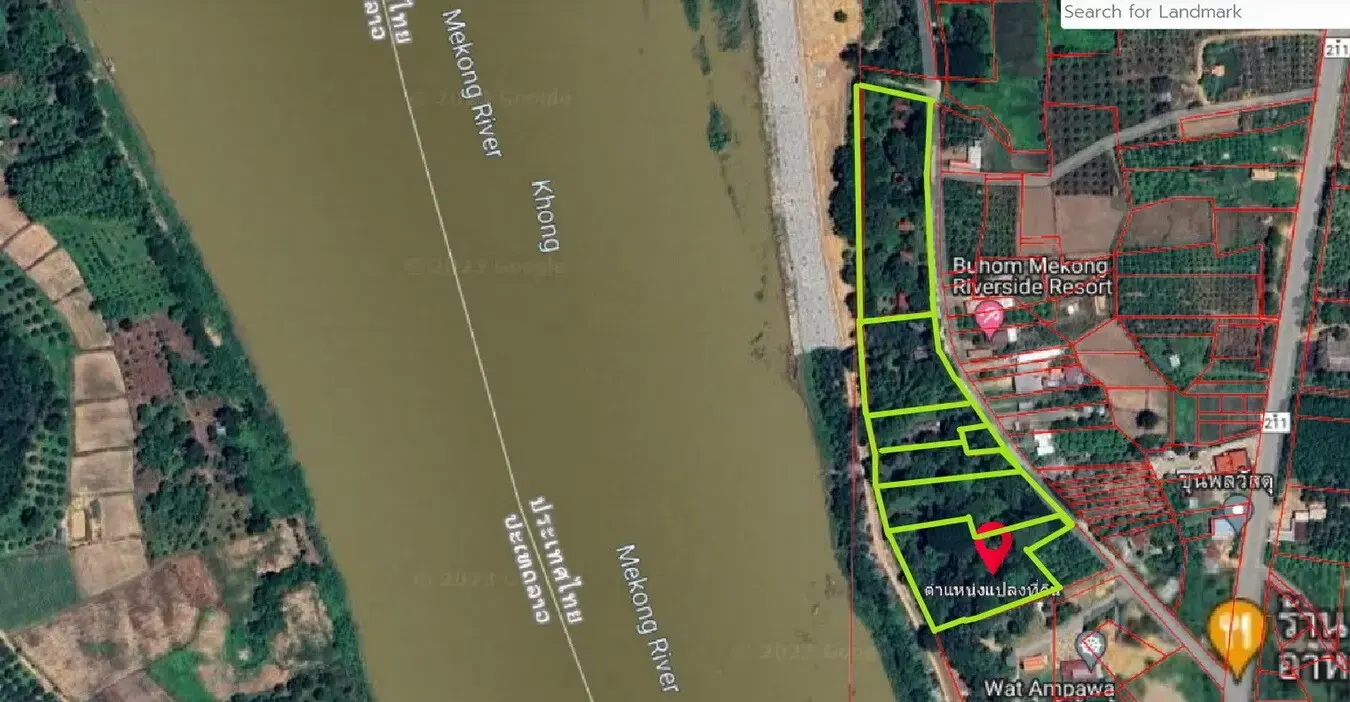 Bu Hom Riverside Resort with 11 Bungalows For Sale with 460 Mt. Mekong River Front, Chiang Khan Loei, Thailand
