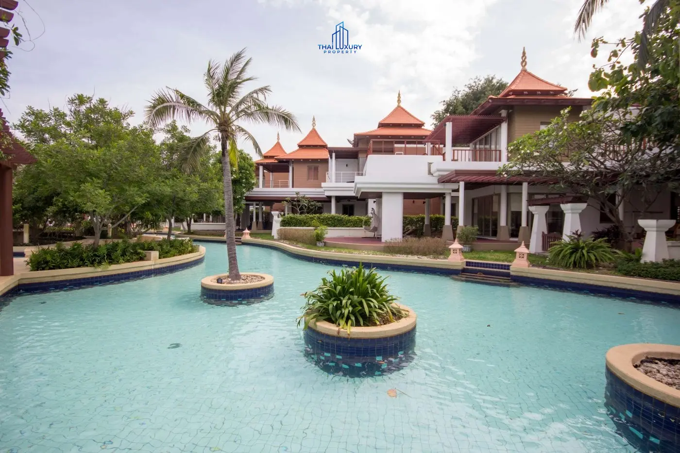 Spacious 3-Bedroom Two-Story Home with Private Pool and Lush Tropical Gardens in Cha-Am