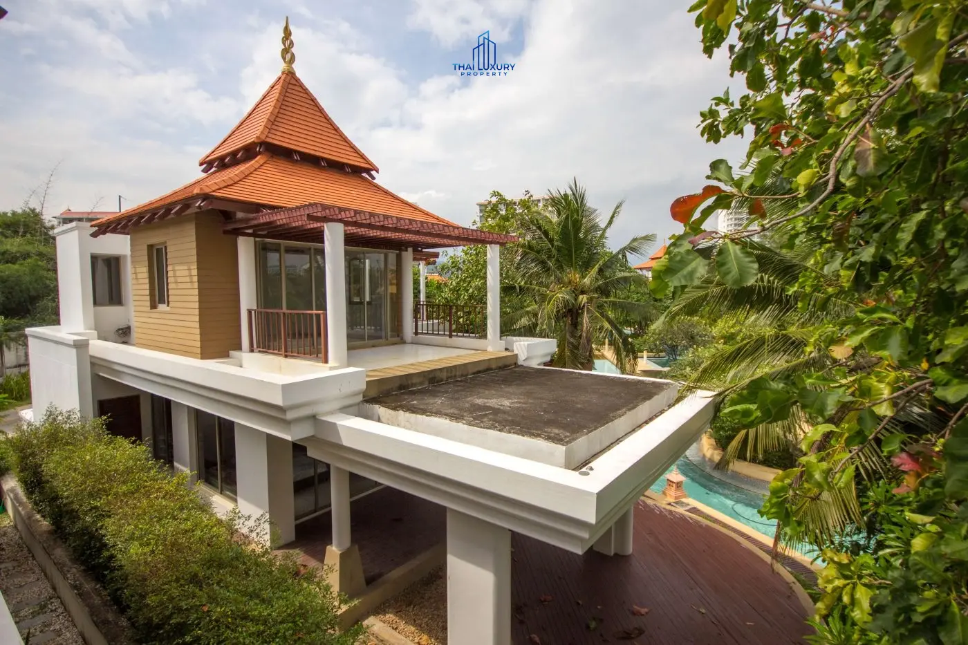 Spacious 3-Bedroom Two-Story Home with Private Pool and Lush Tropical Gardens in Cha-Am