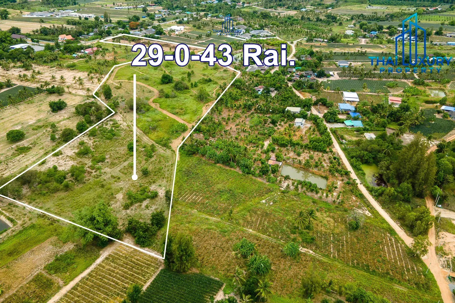 ขายที่ดินสวย 29-0-43 ไร่ ซอยหัวหิน 112 ใกล้ตลาดน้ำสามพันนาม