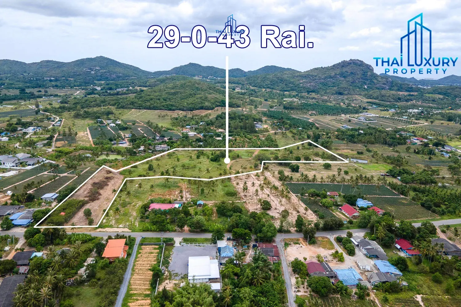 ขายที่ดินสวย 29-0-43 ไร่ ซอยหัวหิน 112 ใกล้ตลาดน้ำสามพันนาม
