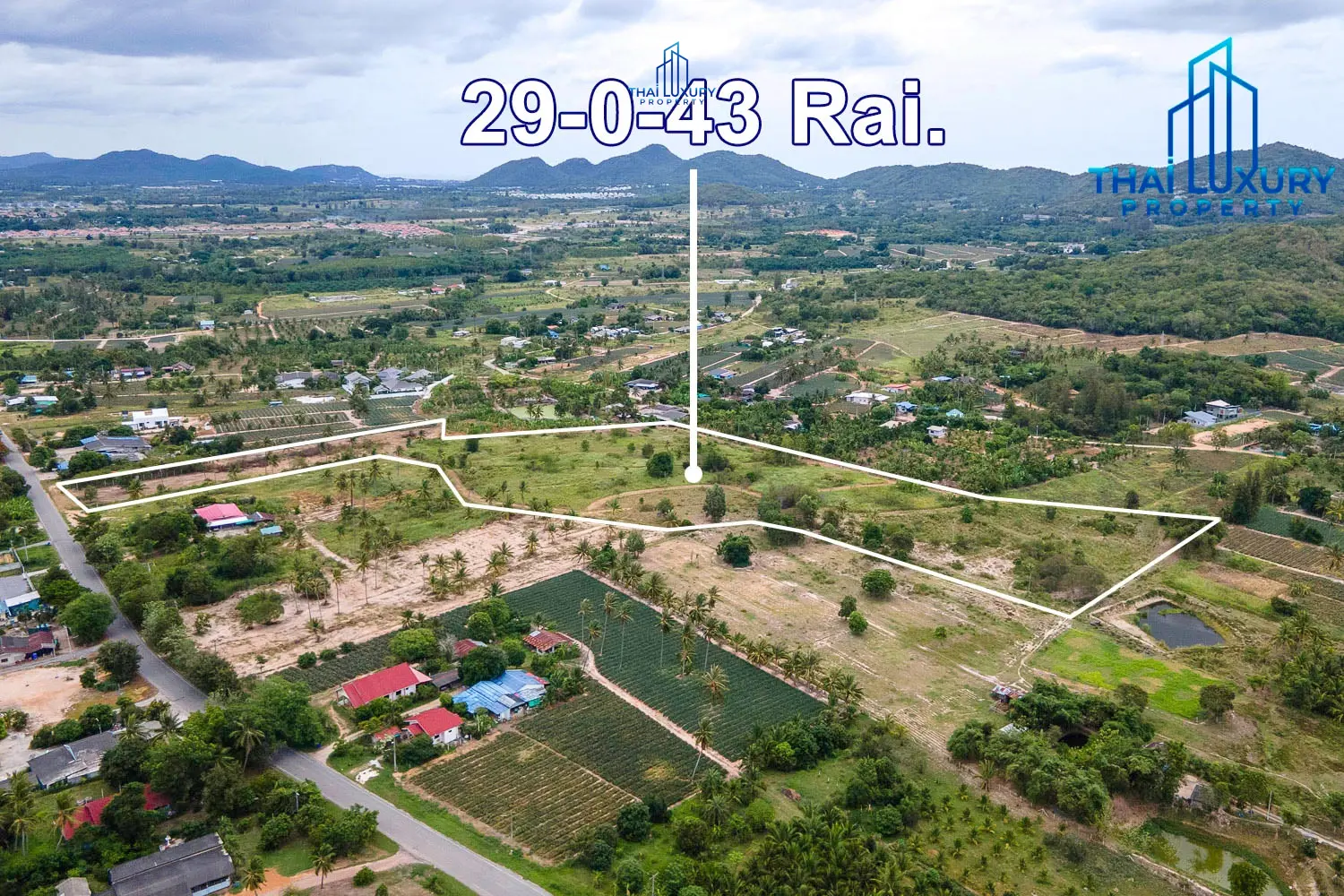ขายที่ดินสวย 29-0-43 ไร่ ซอยหัวหิน 112 ใกล้ตลาดน้ำสามพันนาม