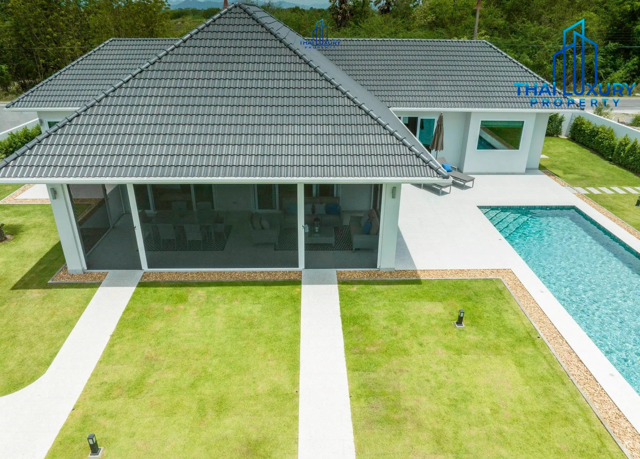 Luxury Private Pool Villa With Mountain View At Baan Phu Thara Mountainside Near Black Mountain Golf Course For Sale