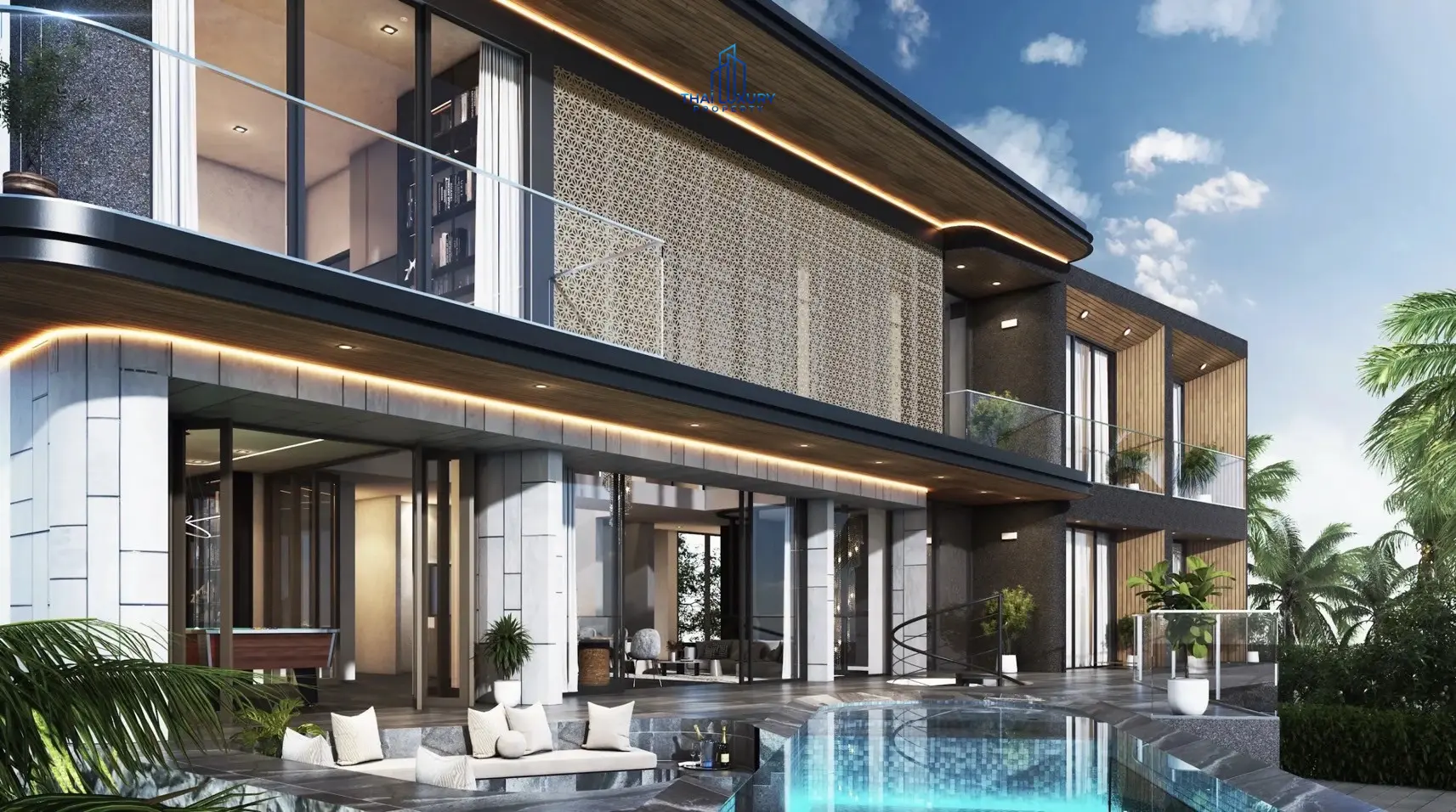 วิลล่าหรู 3 ชั้น 6 ห้องนอน พร้อมสระว่ายน้ำ ที่ Cherina Luxury Pool Villa หัวหิน