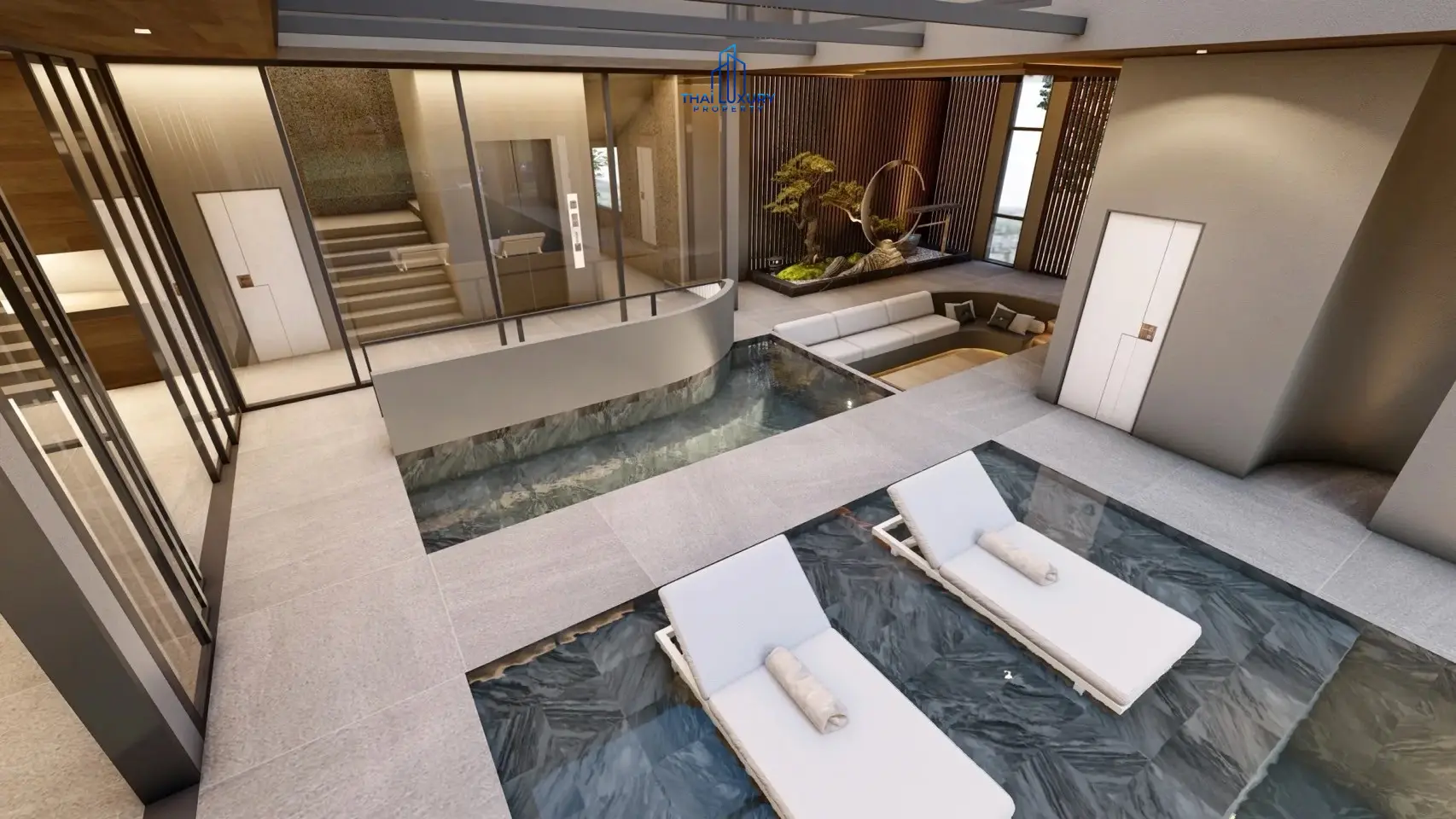 วิลล่าหรู 3 ชั้น 5 ห้องนอน พร้อมสระว่ายน้ำ ที่ Cherina Luxury Pool Villa หัวหิน