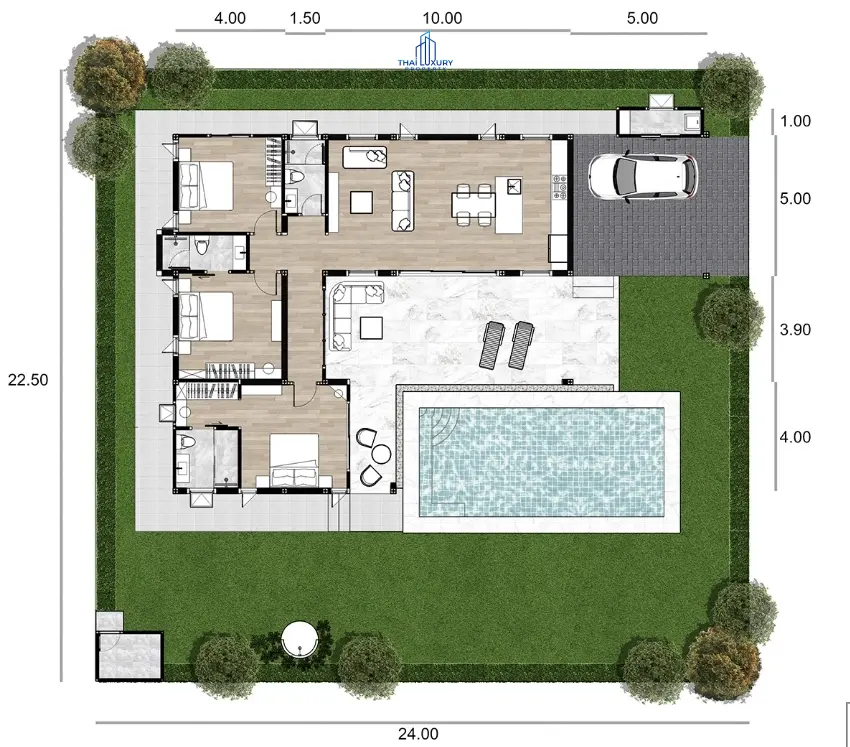 Modern Luxury 3 Bedrooms Pool Villas At Tavisa Hua Hin for Sale