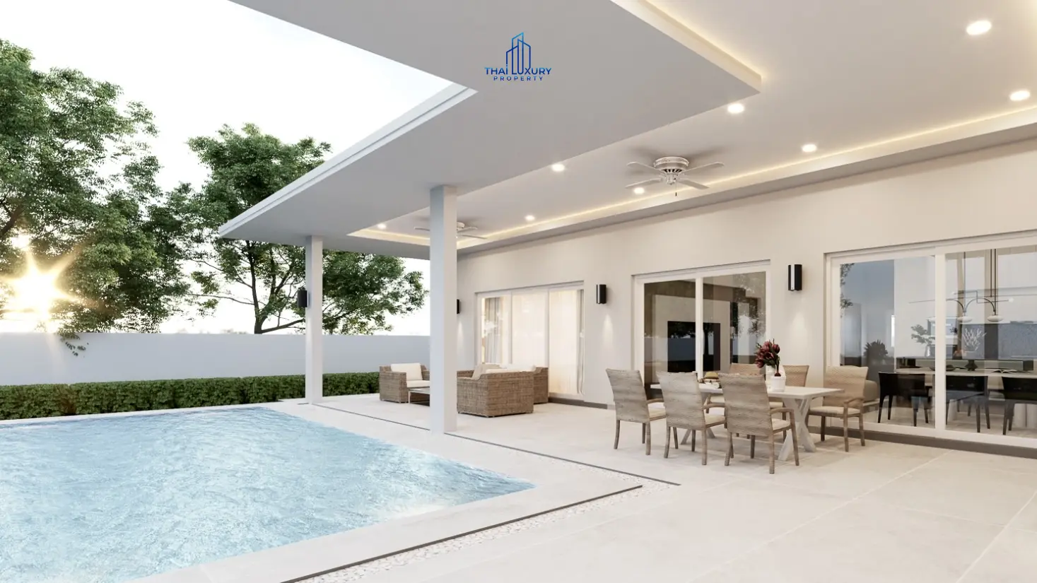 Modern Luxury 3 Bedrooms Pool Villas At Tavisa Hua Hin for Sale