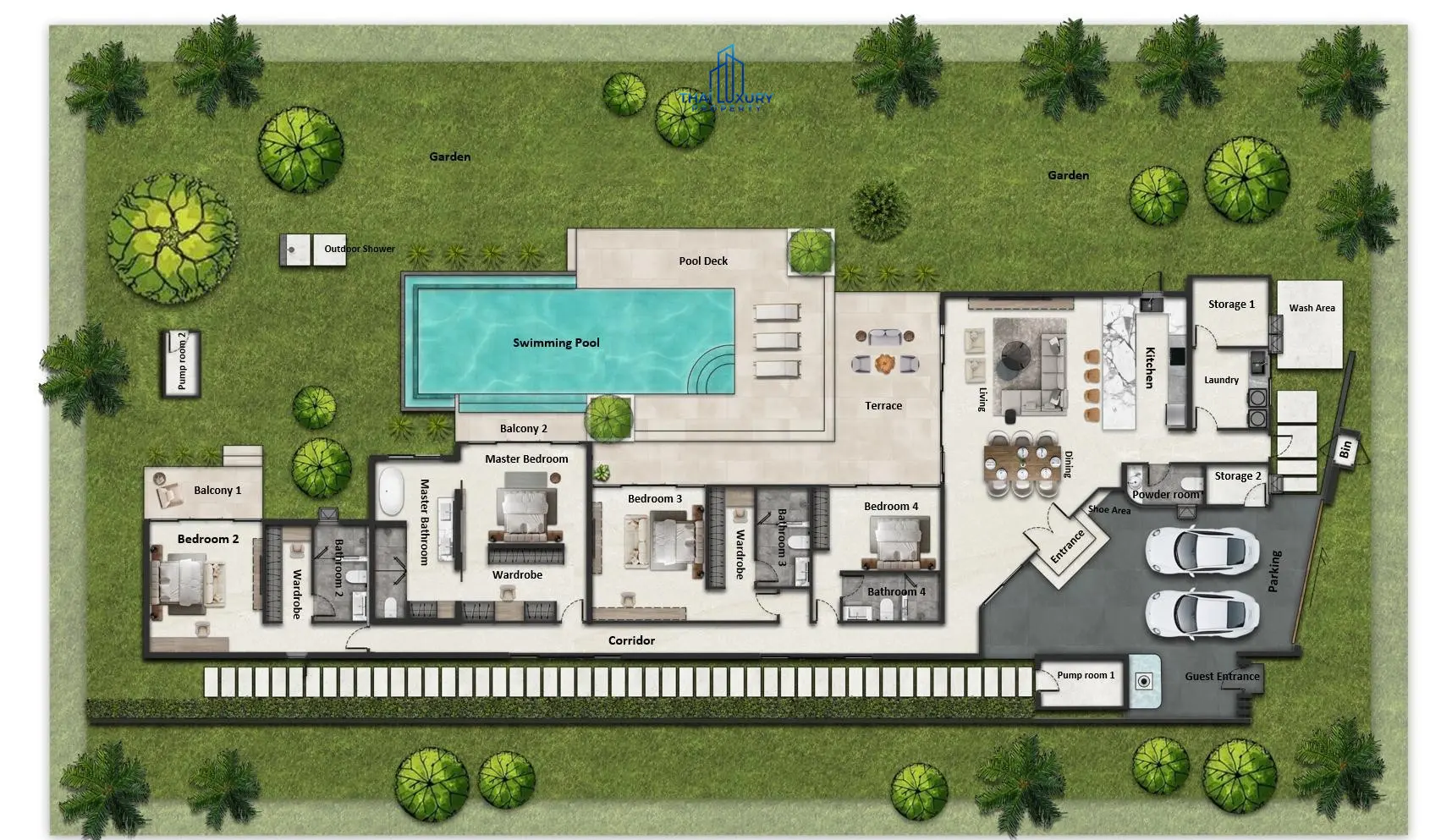 Luxury 4 Bedrooms Pool Villa at LA FELICE – Exclusive Villas Hua Hin