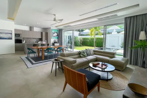Phuket-Rawai-Elegant-3-Bedroom-Villa-Living Room-Kitchen