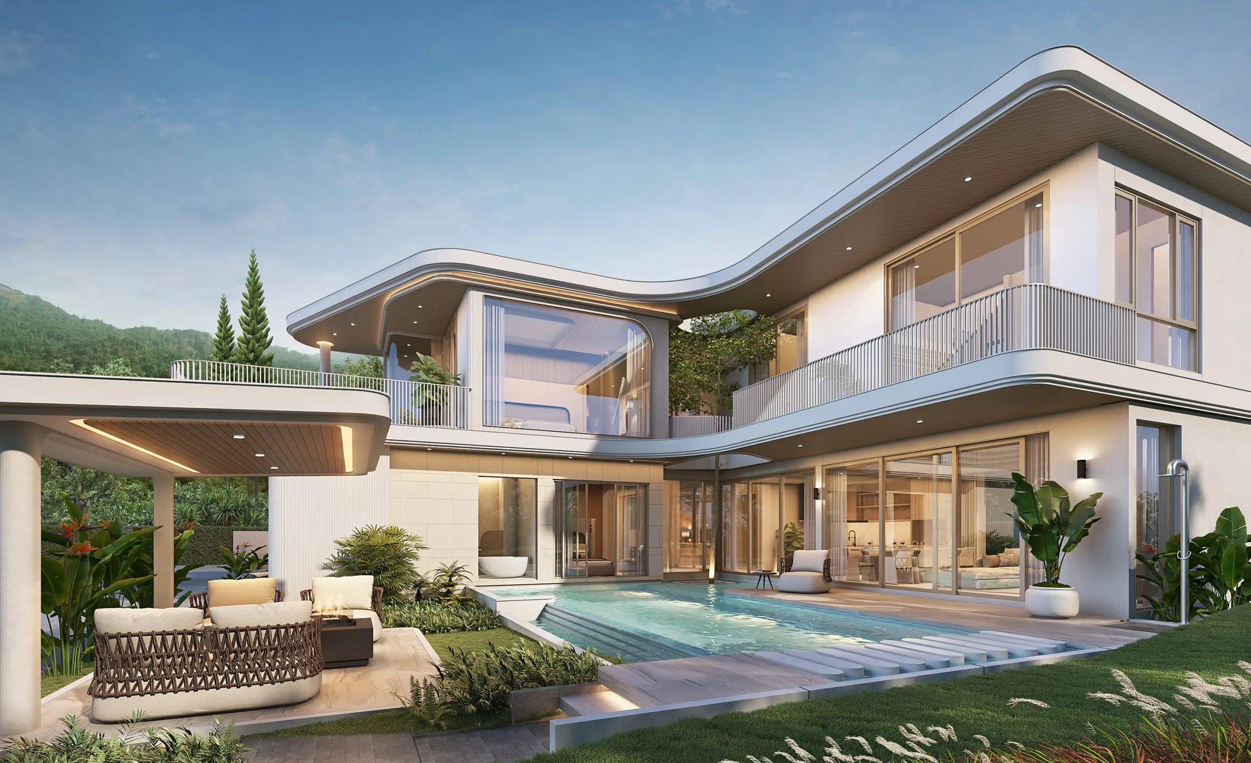 Experience the perfect blend of modern comfort and tropical tranquility at this 4 Bedrooms luxurious Saiyuan villa.