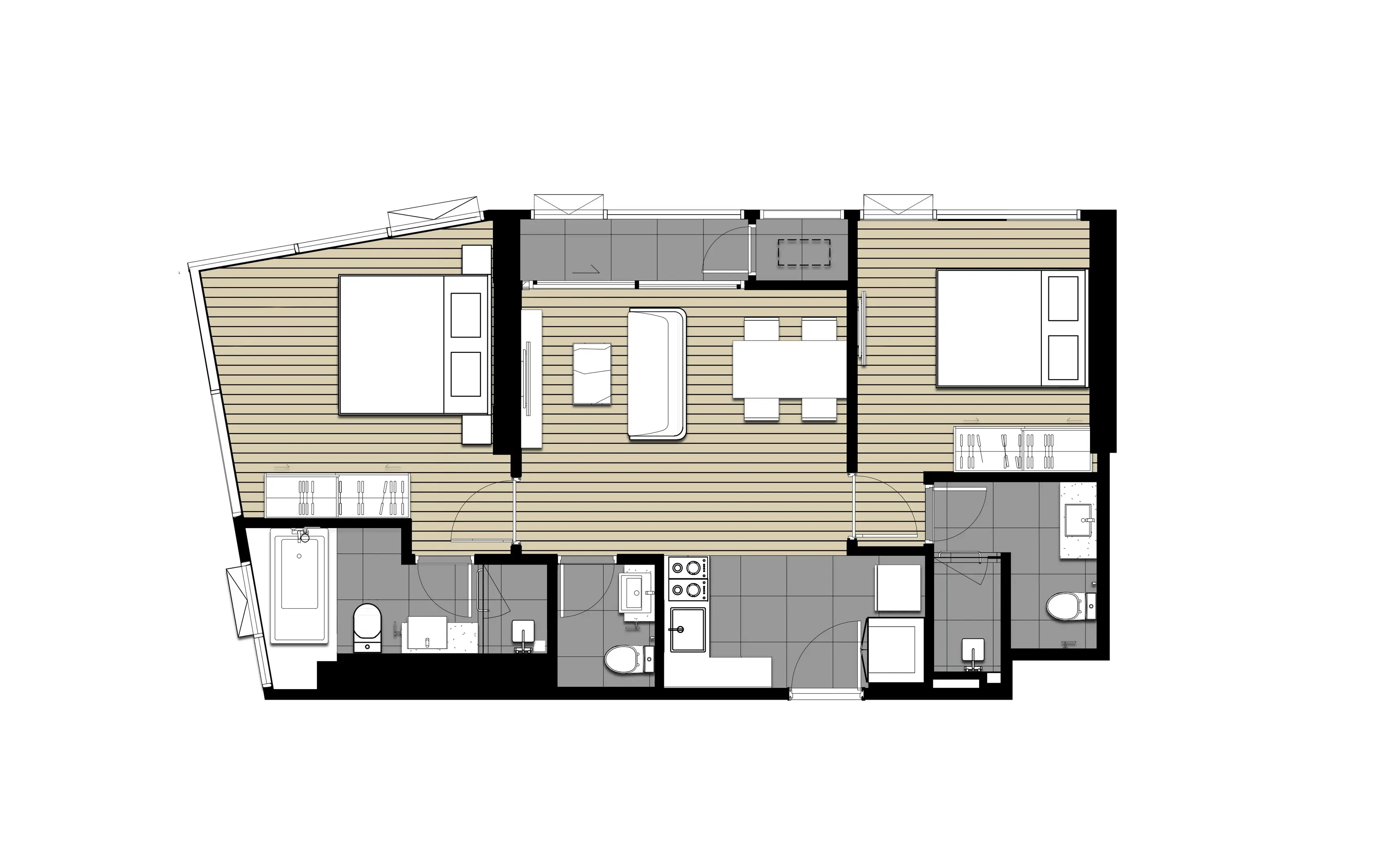 2 Bed, 65.22 sq.m.