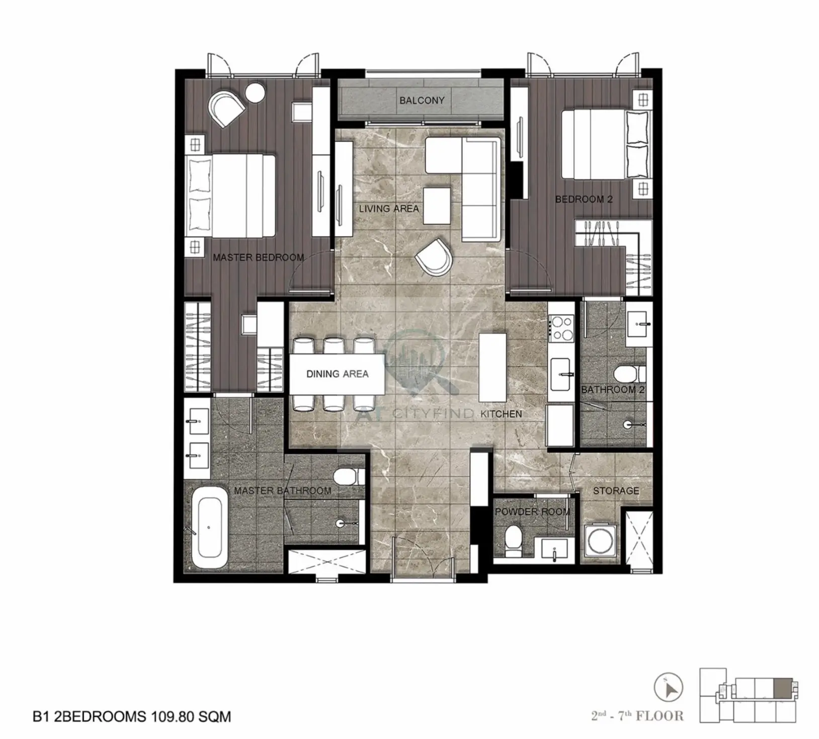 2 Bed/ 3 Bath Nivati Thonglor