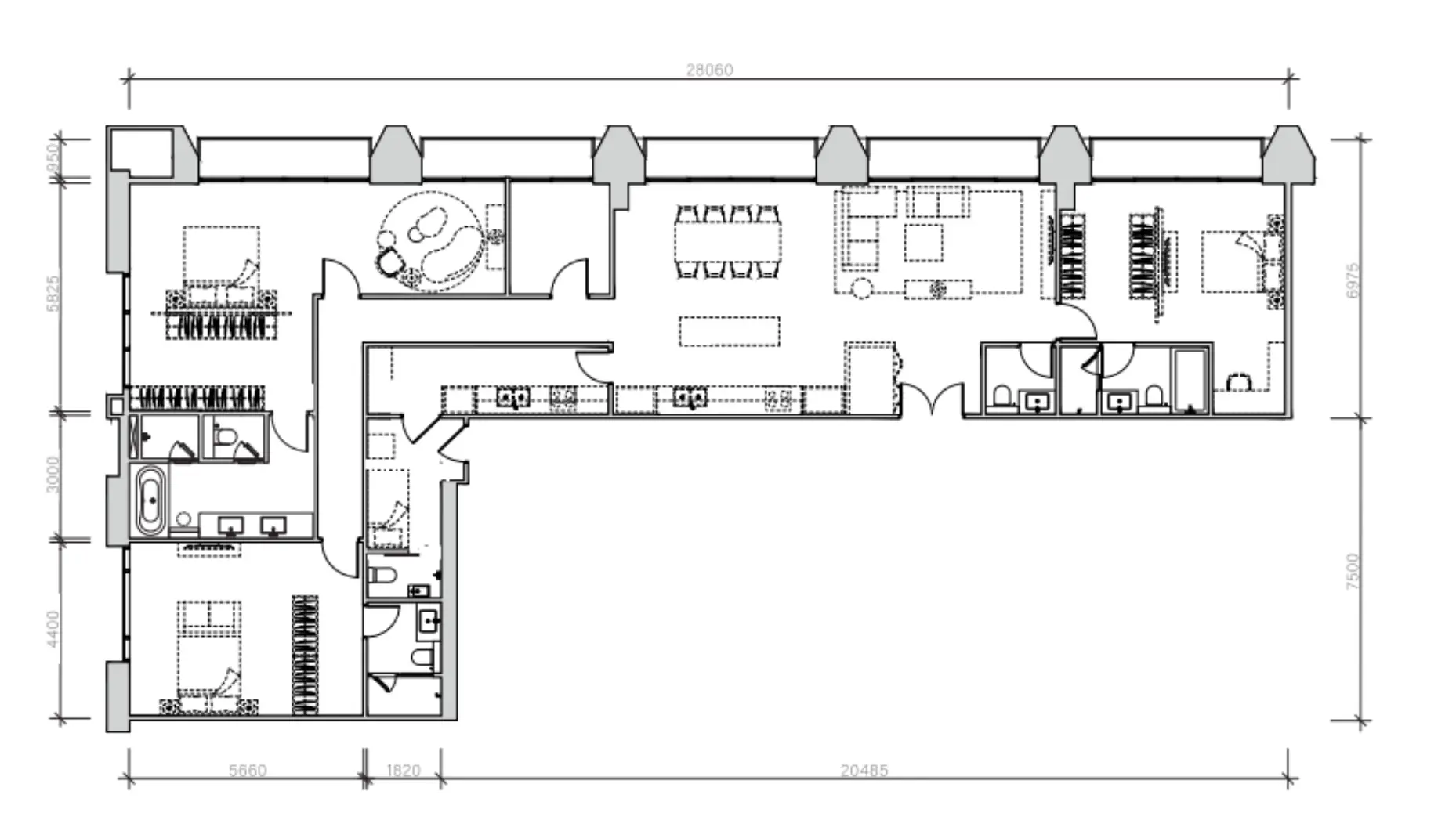 3 Bed/ 3 Bath Penthouse. The Embassy Wireless