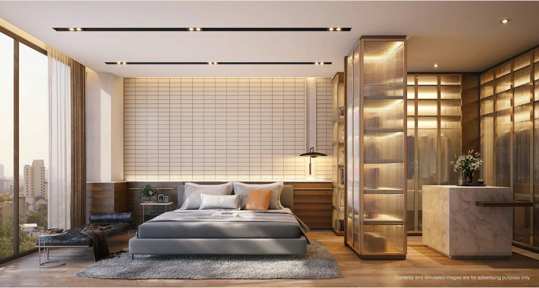 คอนโด 1 ห้องนอนสไตล์โมเดิร์นในพญาไท พร้อมวิวเมืองสุดอลังการและห้องน้ำสองห้อง