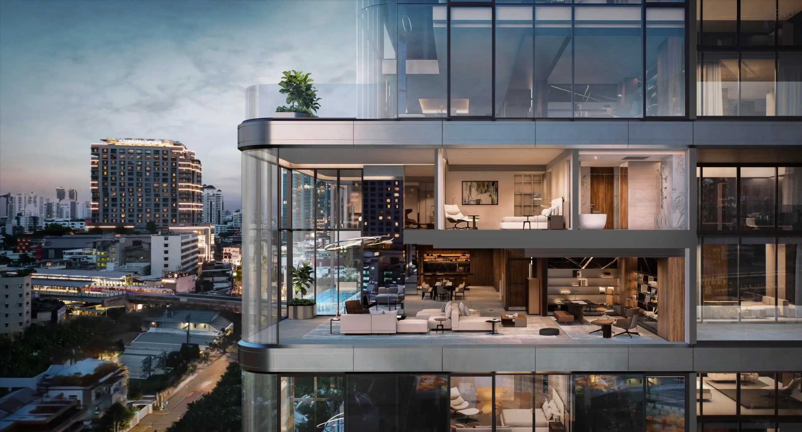 Quadplex Penthouse Porsche Design Tower Bangkok