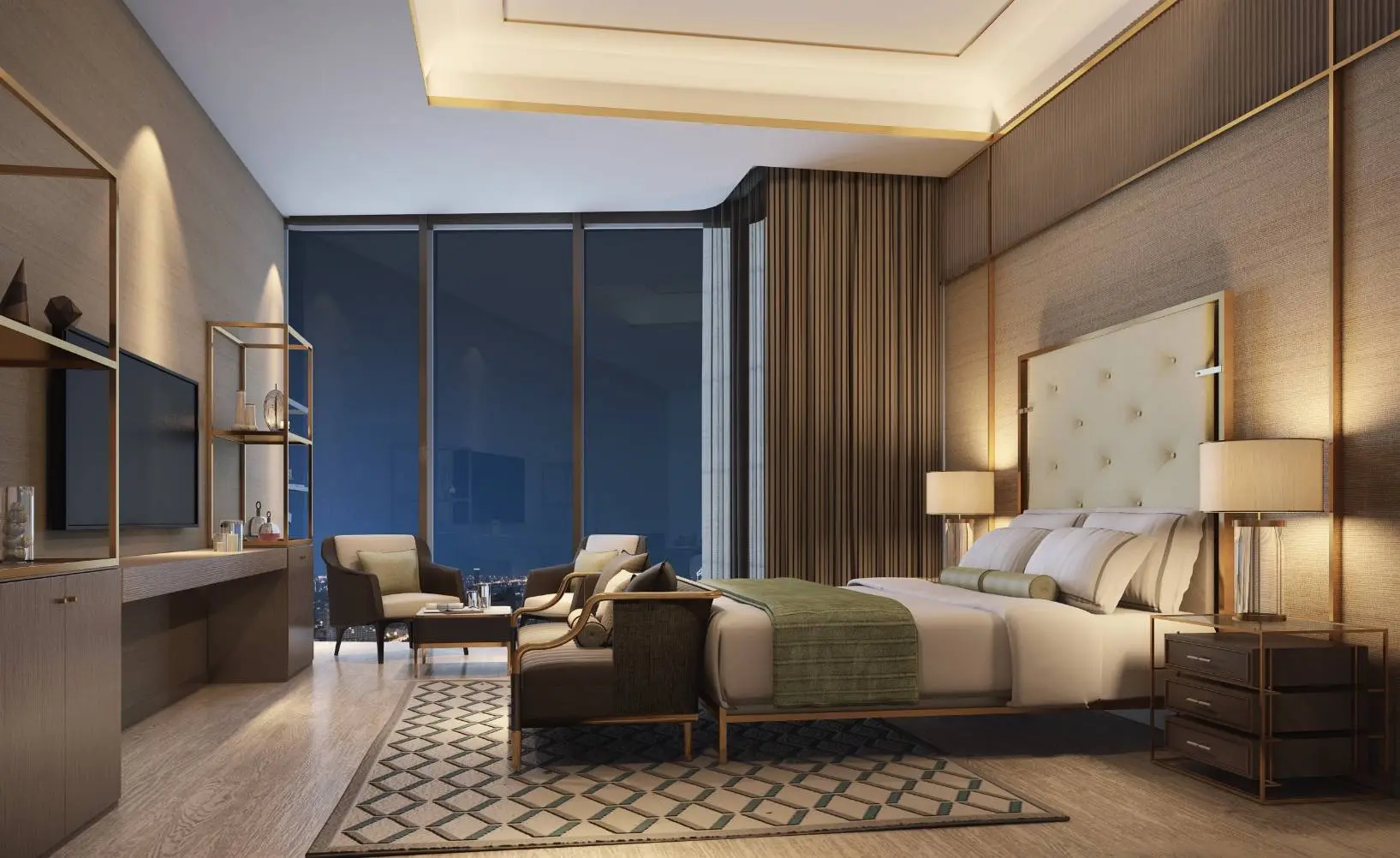 คอนโด 6 ห้องนอนขนาดกว้างขวาง ชั้น 51 พร้อมวิวเมืองที่สวยงามในคลองสาน