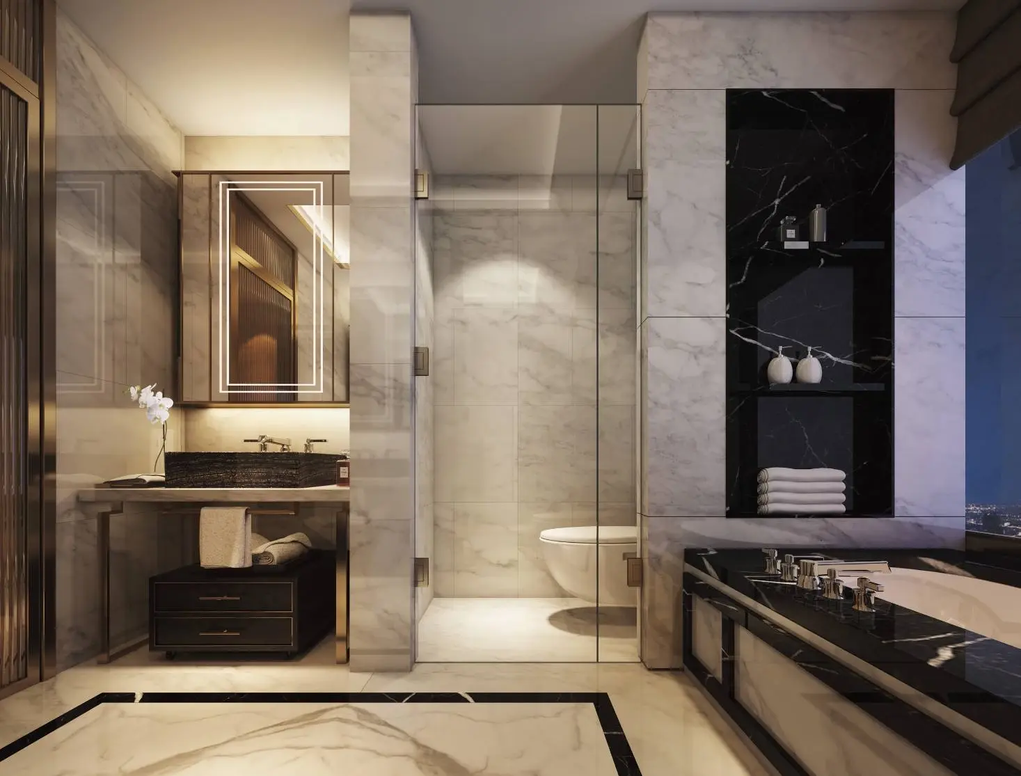 คอนโด 6 ห้องนอนขนาดกว้างขวาง ชั้น 51 พร้อมวิวเมืองที่สวยงามในคลองสาน